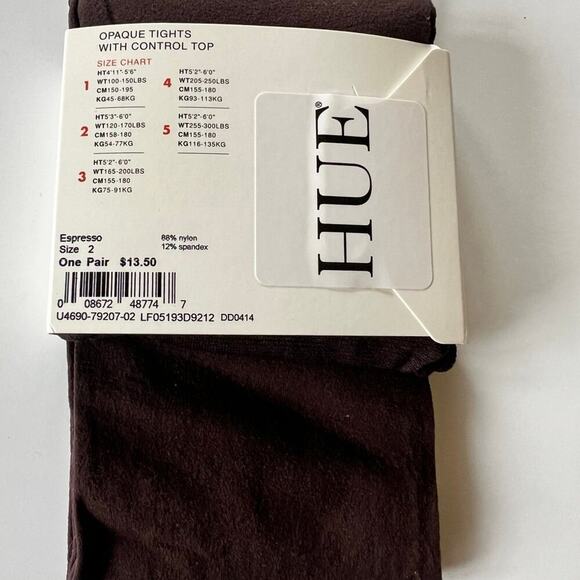 Hue - size 2 espresso tights women’s - Picture 4 of 5